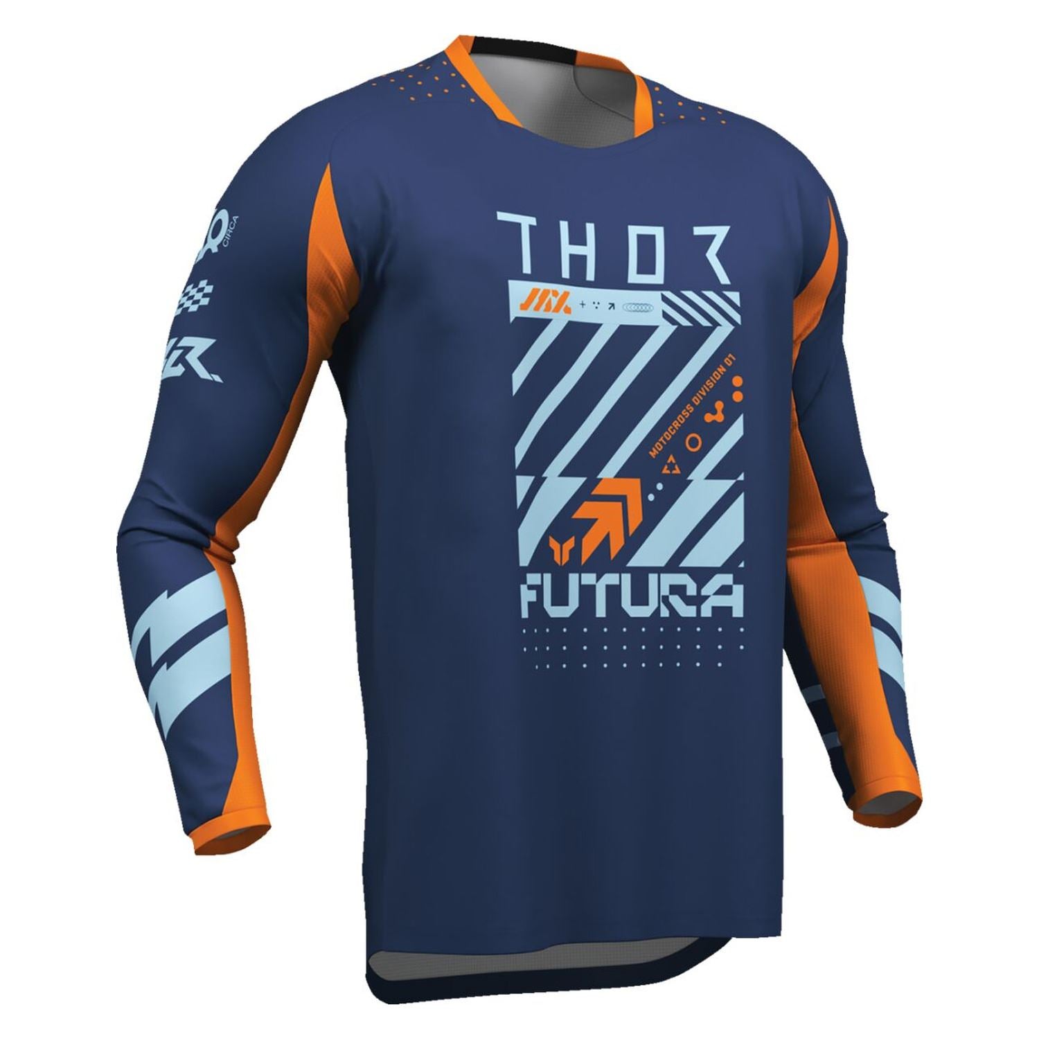 Thor 2026 Youth Launchmode Futura Navy Orange MX Jersey